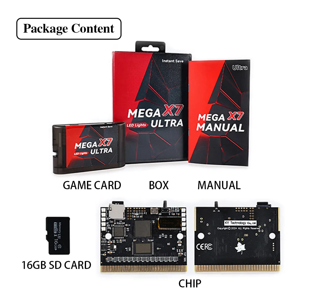 Instant Save Mega X7 Ultra   Game Cartridge USA/ Japan /European for SEGA GENESIS Mega Drive MegaDrive Game Console With Manual