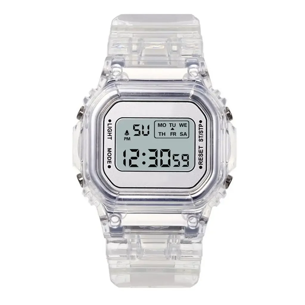 New Boys Girls Digital Luminous Fashion Sport Transparent For Watches Couple Gift