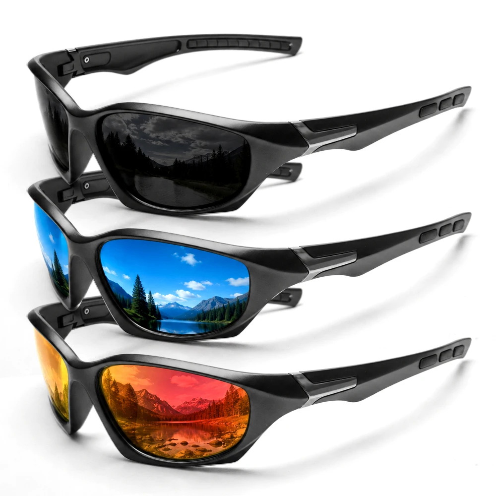 Image of Modische Sport-Polarisations-Sonnenbrille für Männer und Frauen Rutschfeste Bügel UV400 Schutz für Radfahren Angeln Outdoor Fahren