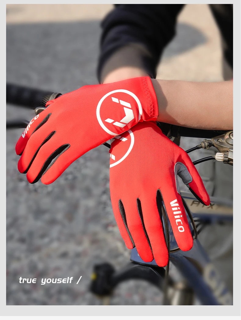 Vilico Professionelle Outdoor-Fahrradhandschuhe mit empfindlichem Touchscreen, Stoßdämpfung, rutschfest, verschleißfest – Detail 4