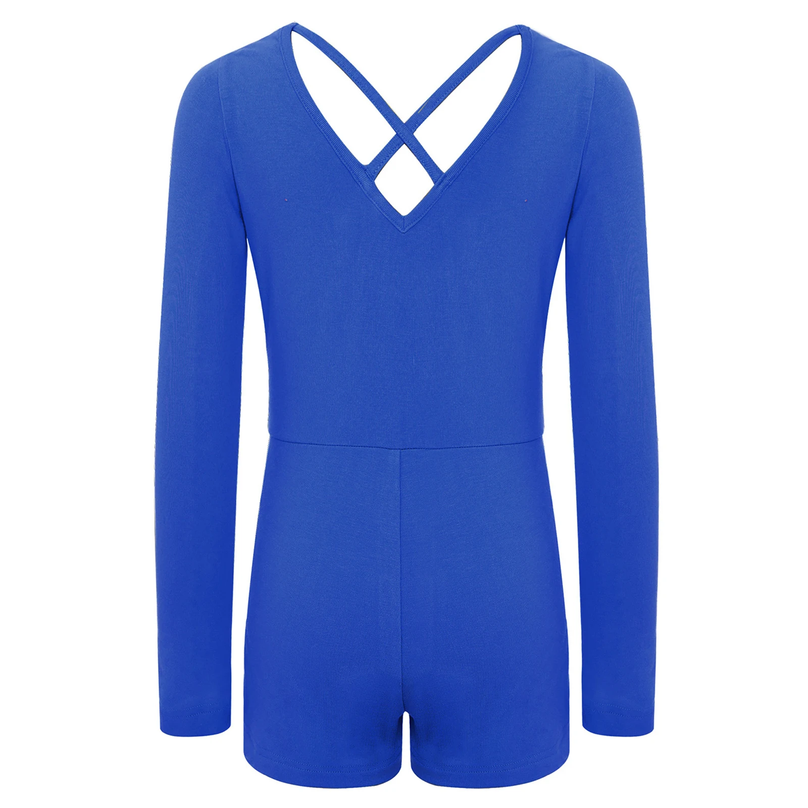 Dziecięcy dziewczęcy kombinezon gimnastyczny z przezroczystej siateczki, strój do baletu, body z krzyżującymi się ramiączkami z przodu i z tyłu, długi rękaw, odzież taneczna.