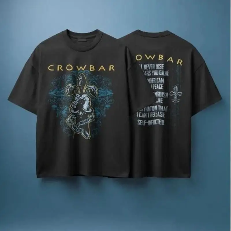 Crowbar Forged Self Blue Crown Graphic T-Shirt