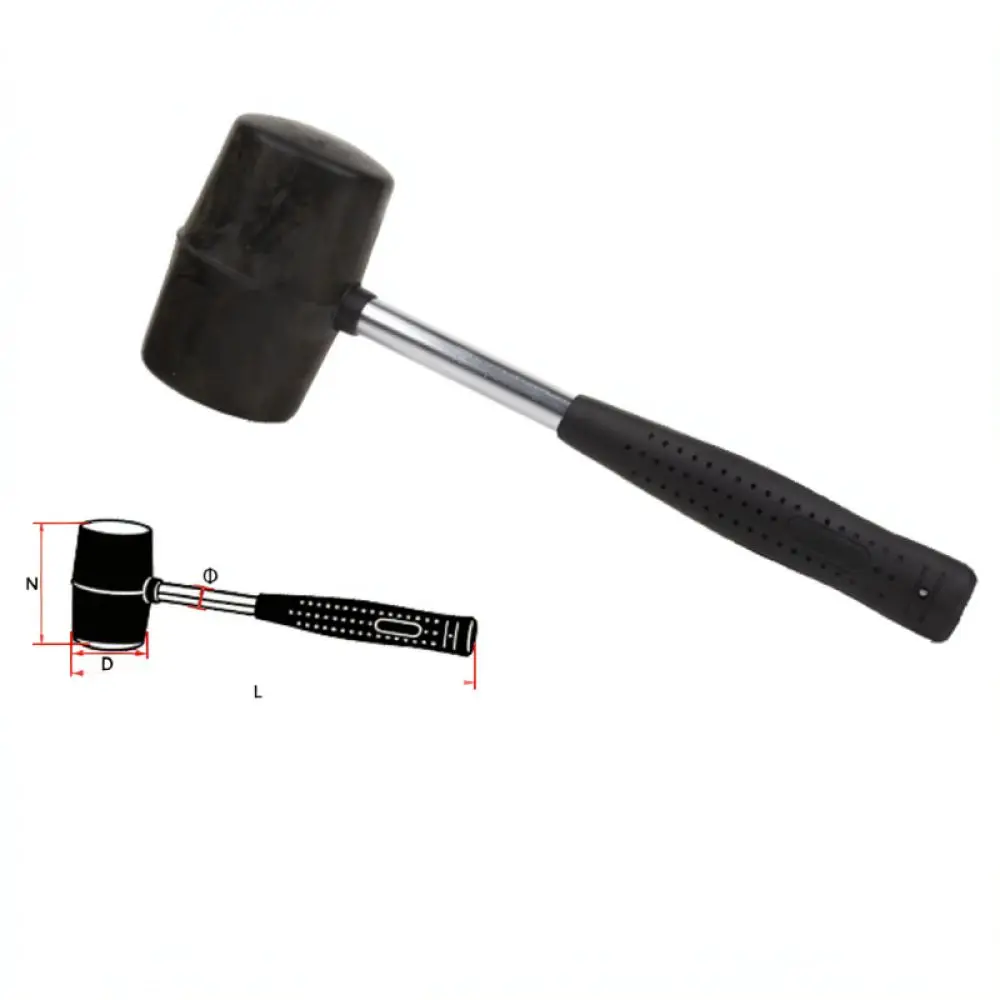 Steel Handle Rubber Mallet For Ceramic Tiles Marble Flooring Installation Durable Hand Tool For Home Improvement Maintenance