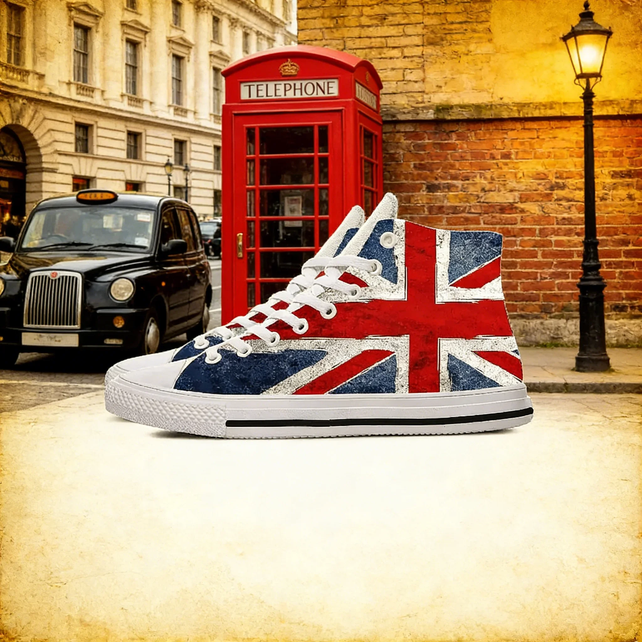 

UK Flag 3D Print High Top Sneakers, Breathable Comfort Casual Shoes for Men and Women