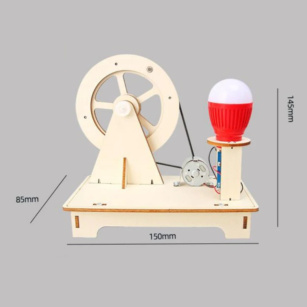 Hand-Cranked Generator Student Science and Technology Children\'s Handmade DIY Educational Material Random Color