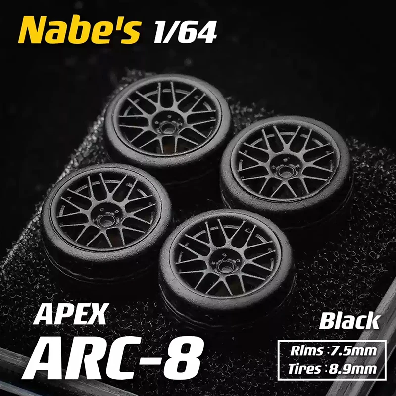 1/64 Nabes X Chika Apex ARC8 9.7mm modello di auto giocattolo in lega trasformazione secondaria ruote modificate micro accessori di conversione