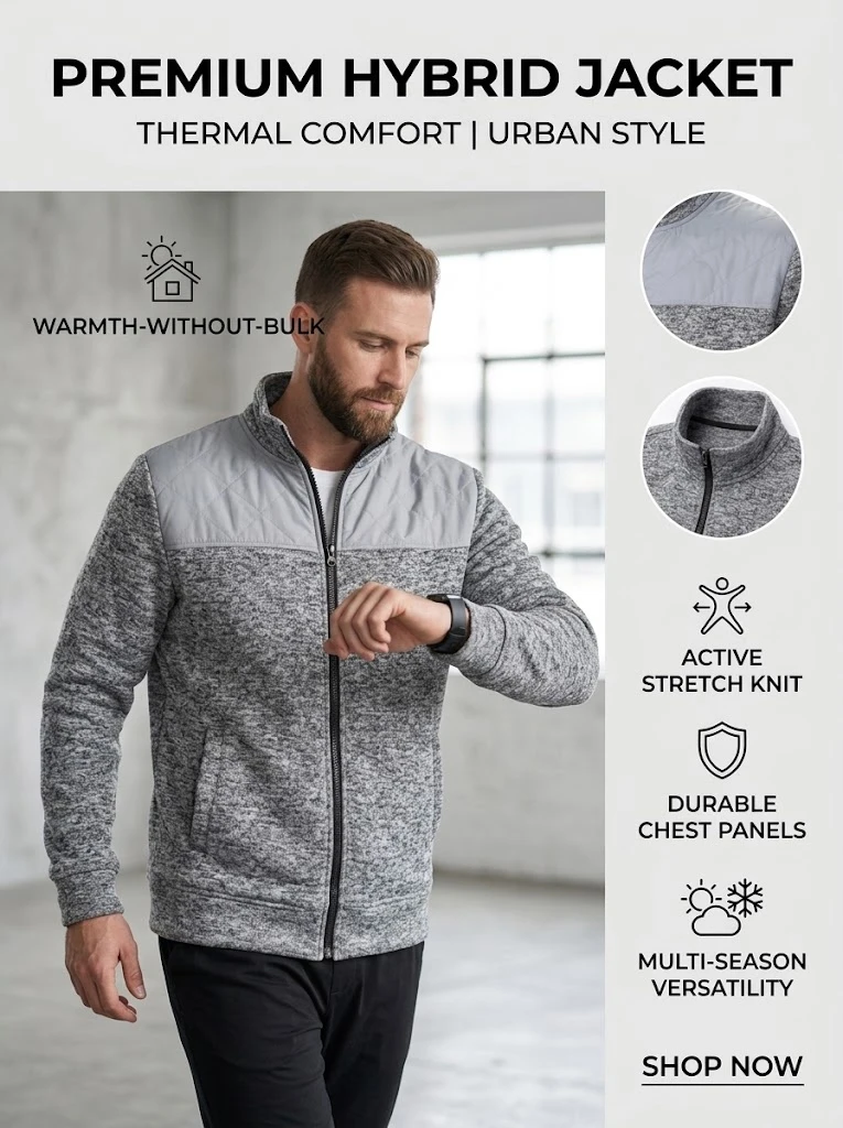 Herbst Herren Sweatshirt-Jacke mit Stehkragen, Slim Fit Cardigan-Mäntel, lässige Sportbekleidung mit Reißverschluss, Outdoor-Trainingsanzug, Herrenbekleidung – Detail 1