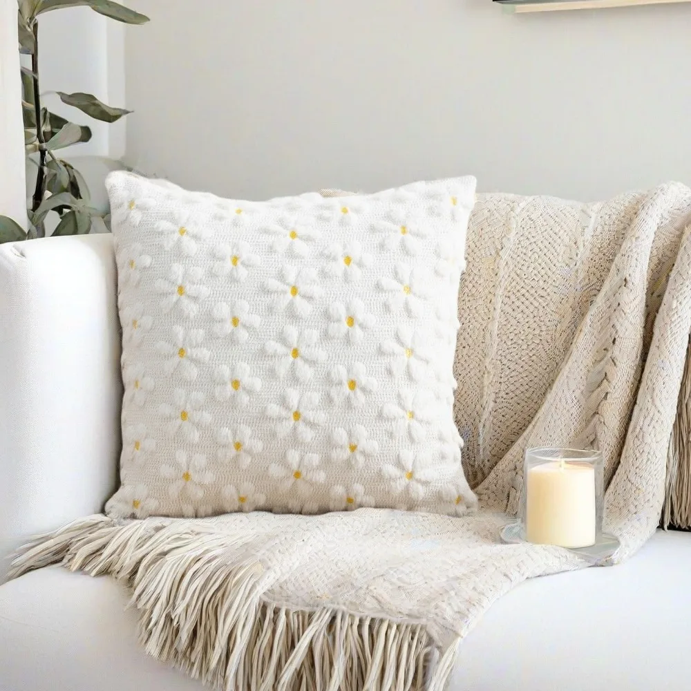 

Comfortable Rabbit Throw Pillow Cover Square Warm Backrest Cover 45cm Sofa Cushion Cover Winter