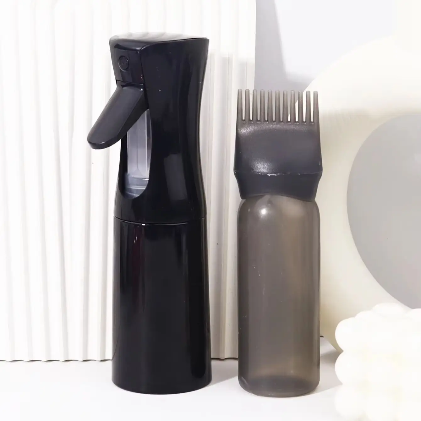 مجموعتان من أدوات تصفيف الشعر، زجاجة رذاذ وزجاجة توزيع مشط جذر الشعر لتصفيف الشعر الخاصة بشعر مستعار حقيقي