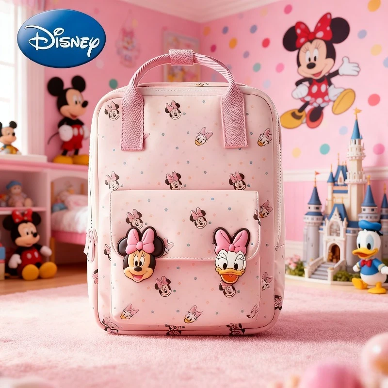 

Новая милая детская сумка через плечо с изображением Минни Диснея, детский рюкзак, модная школьная сумка, розовый рюкзак для детского сада для девочек