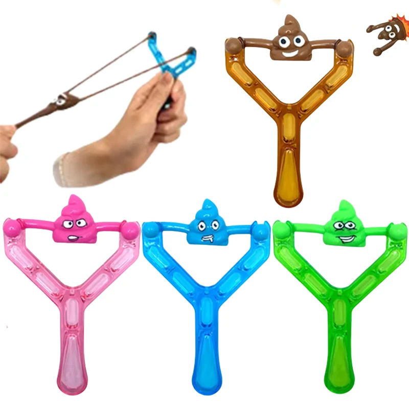 Fun Shooting Slingshot Prank Fake Poop Poo Game Toys Baby Shower Children's Day Toy Birthday Party Gifts Kindergarten Rewards