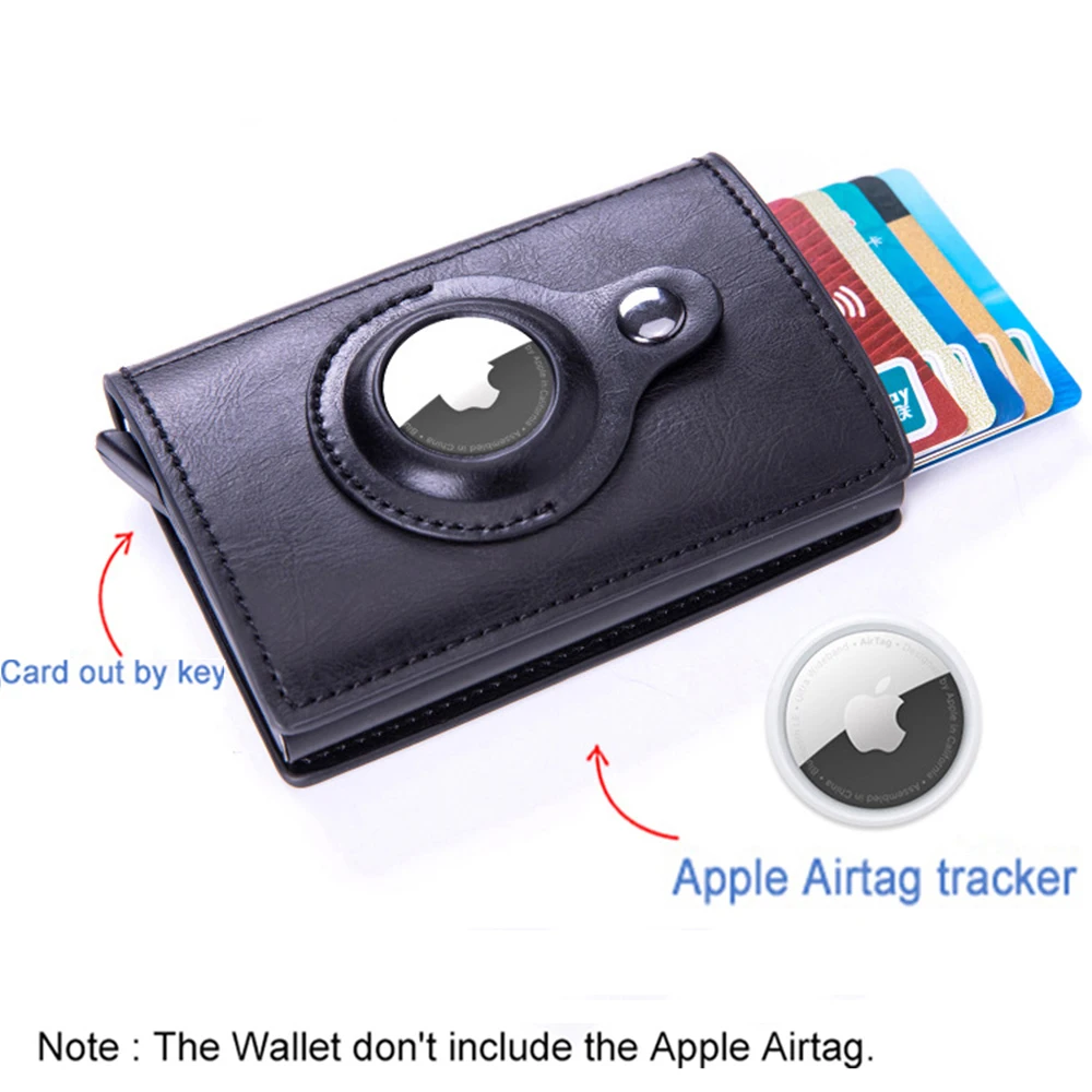 Rfid Für AirTag Männer Geldbörsen Geld Taschen Anti PU Leder Karte Halter Brieftasche Für Apple Air Tag Männlich Geldbörsen Smart abdeckung Fall