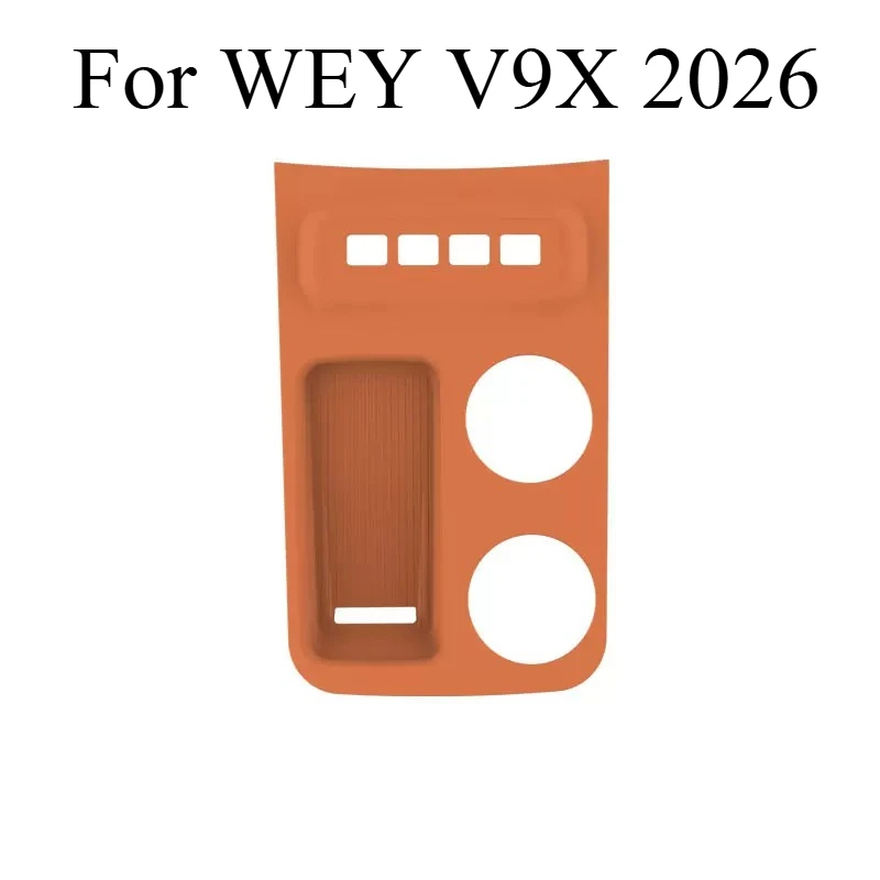 For WEY V9X 2026 Center Console Silicone Pad Set – Wireless Charging Mat, Cup Holder Anti-Slip Pad & Door Panel Protective Cover
