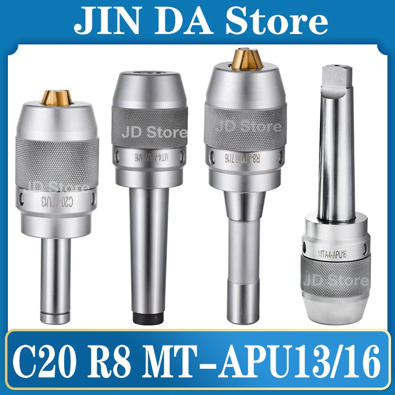 MT2 MT3 MT4 MT5 APU13 APU16 Self tightening Drill Chuck Handle R8 C20 C25 C32 APU13 APU16 Integrated Drill Chuck
