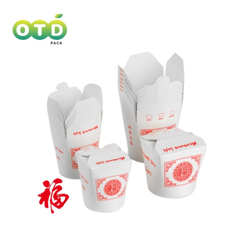 20/40 Pcs Pack Chinese Fortune Logo Disposable Noodle Box Take Out Food Containers PartyFavor Box Meal Prep