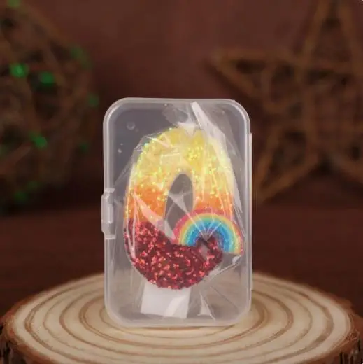 1 STÜCK Geburtstagszahl 0-9 Kerzen Regenbogenthema Geburtstagskerzen für Kuchen Rosa Grüne Ziffer Kerze Kuchendeckel mit Pailletten – Detail 3