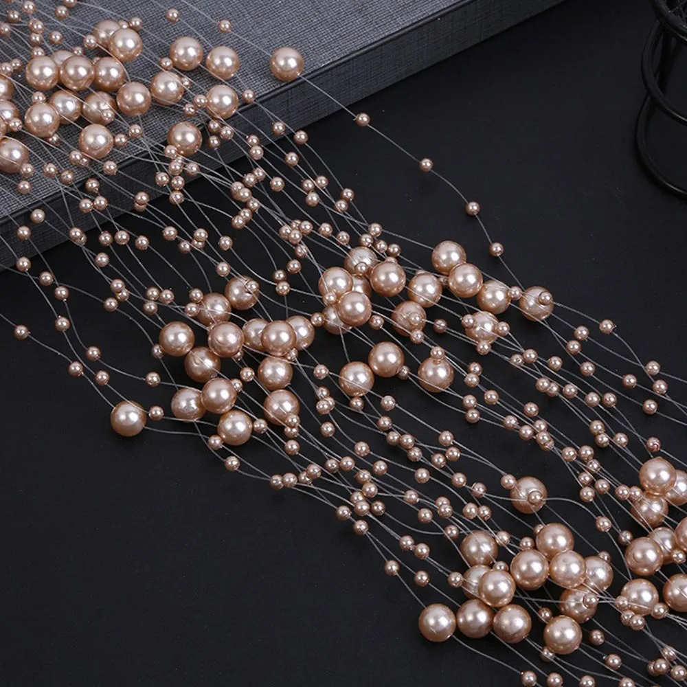 

Imitation Pearl Fishing Line Pearls Colorful DIY Artificial Pearls String 3-8mm Multi-Size Pearls Beads Chain Garland Flowers