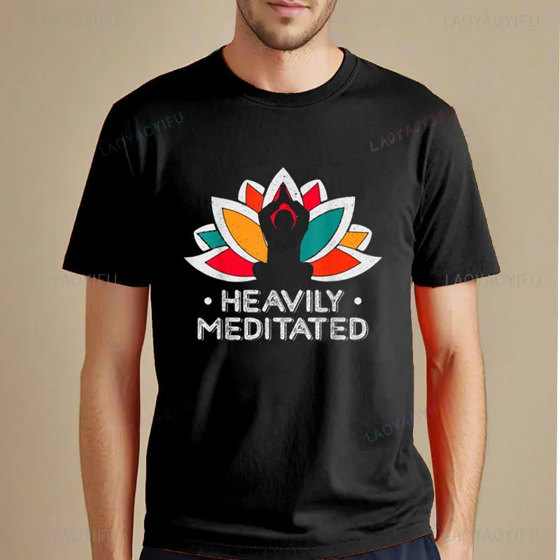 Fashion Heavily Meditated Antique Mandala Design for Yoga Lovers T-Shirt Vintage Unisex Short-sleev Tee Funny Cotton Graphic Top