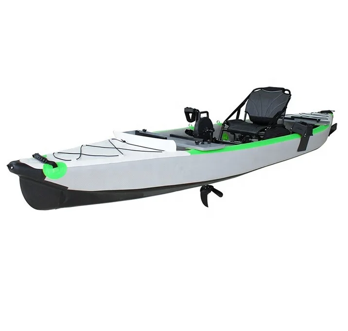 

New 430cm Inflatable Drop Stitch Foot Drive Pedal Fishing Sup Single Person Craft Inflatable Kayak