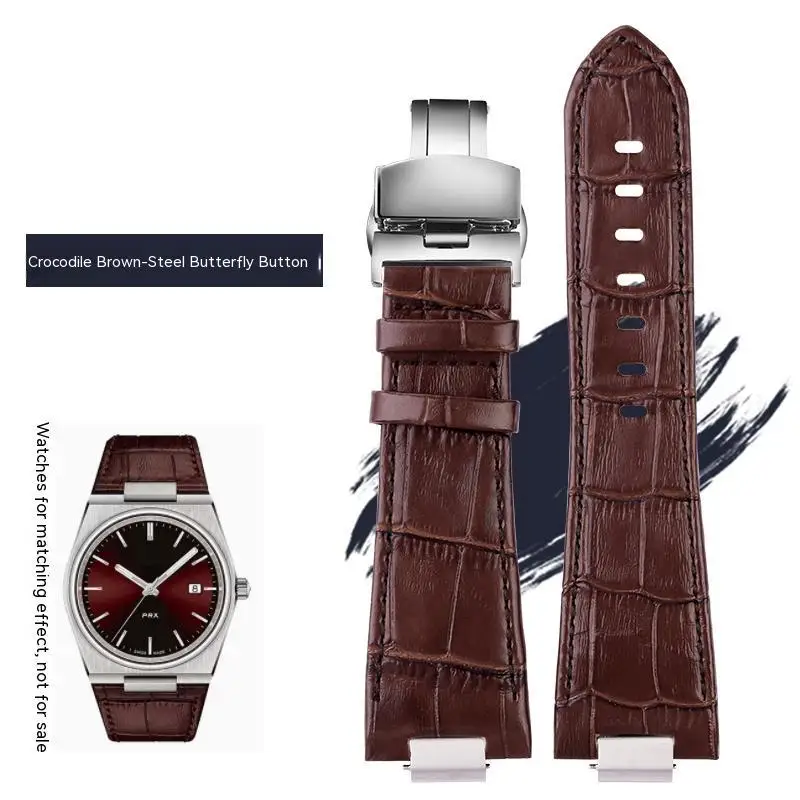 For Tissot 1853 Super Player PRX Series T137.410/T137.407 Genuine Leather Watchband T137 Men's Raised Leather Watch Strap 12mm image 3