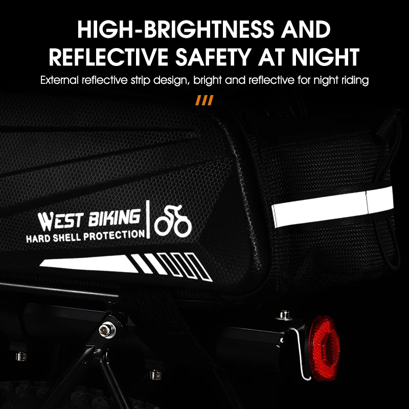 WEST BIKING Waterproof Bicycle Trunk Bag Hard Shell Bike Rear Rack Carrier Bag MTB Accessories Multifunctional Cycling Bags