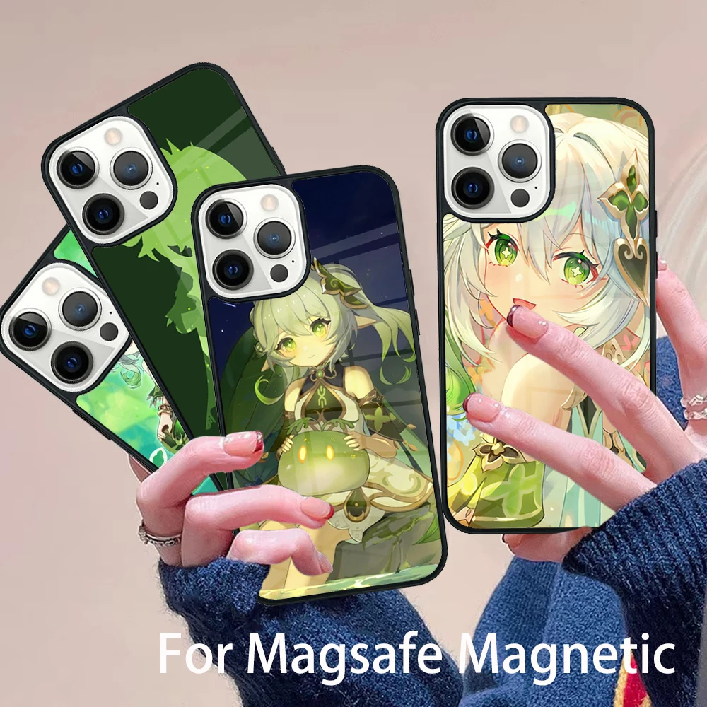 

Genshin Nahida Phone Case Magesafe Magnetic Wireless Charge Cover For IPhone 16 11 12 13 14 15 Pro Max Plus Mini