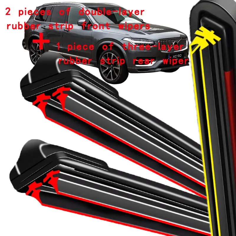 

Silicone Front & Rear Wiper Set For Mazda CX-5 KF 2017 - 2023 2018 2019 2020 coated windshield wiper blade 24"+18"+14"