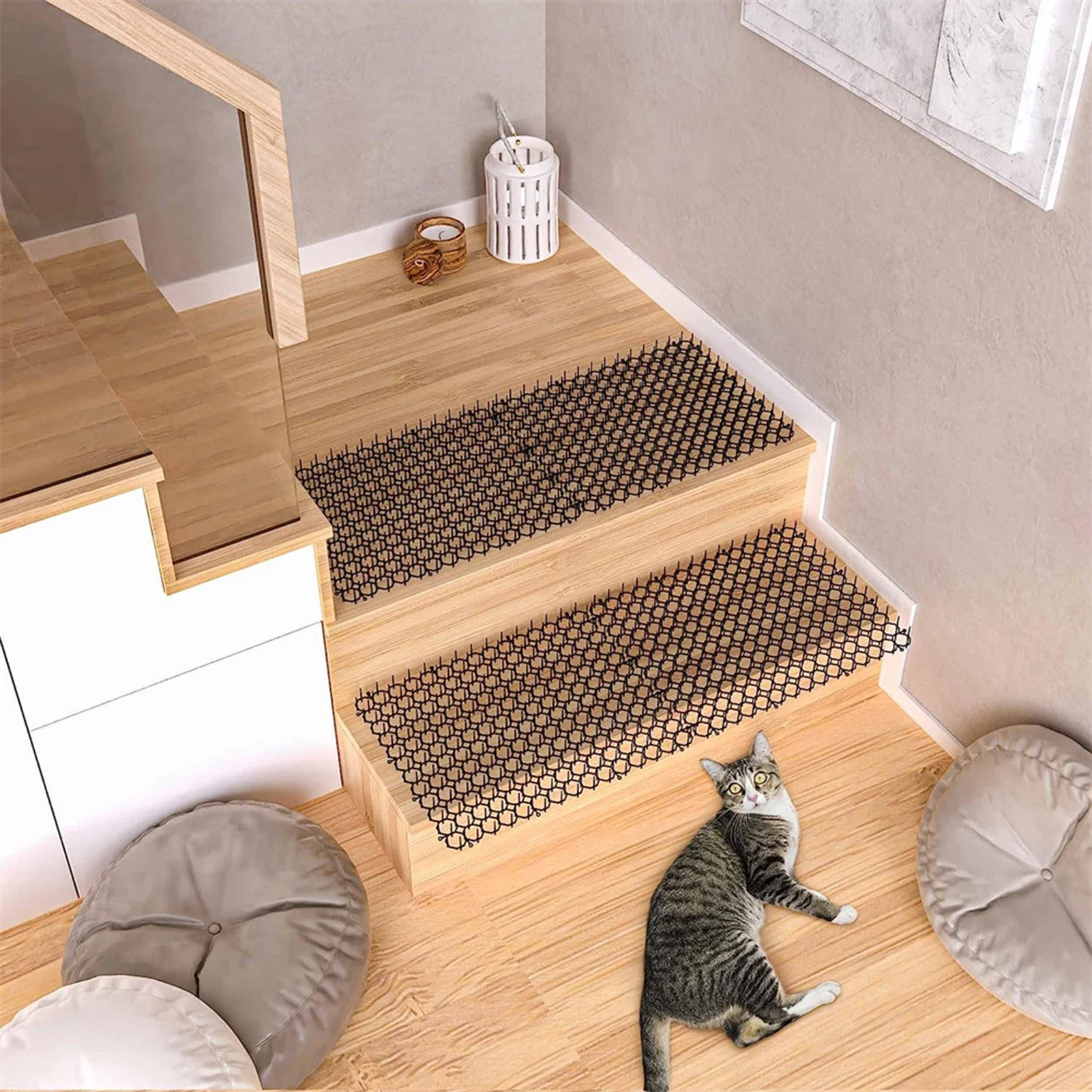 Heat Resistant ABS Cat Repellent Mat Burr-free Smooth Surface Cat Deterrent for Preventing Pet Cats from Defecating Anywhere