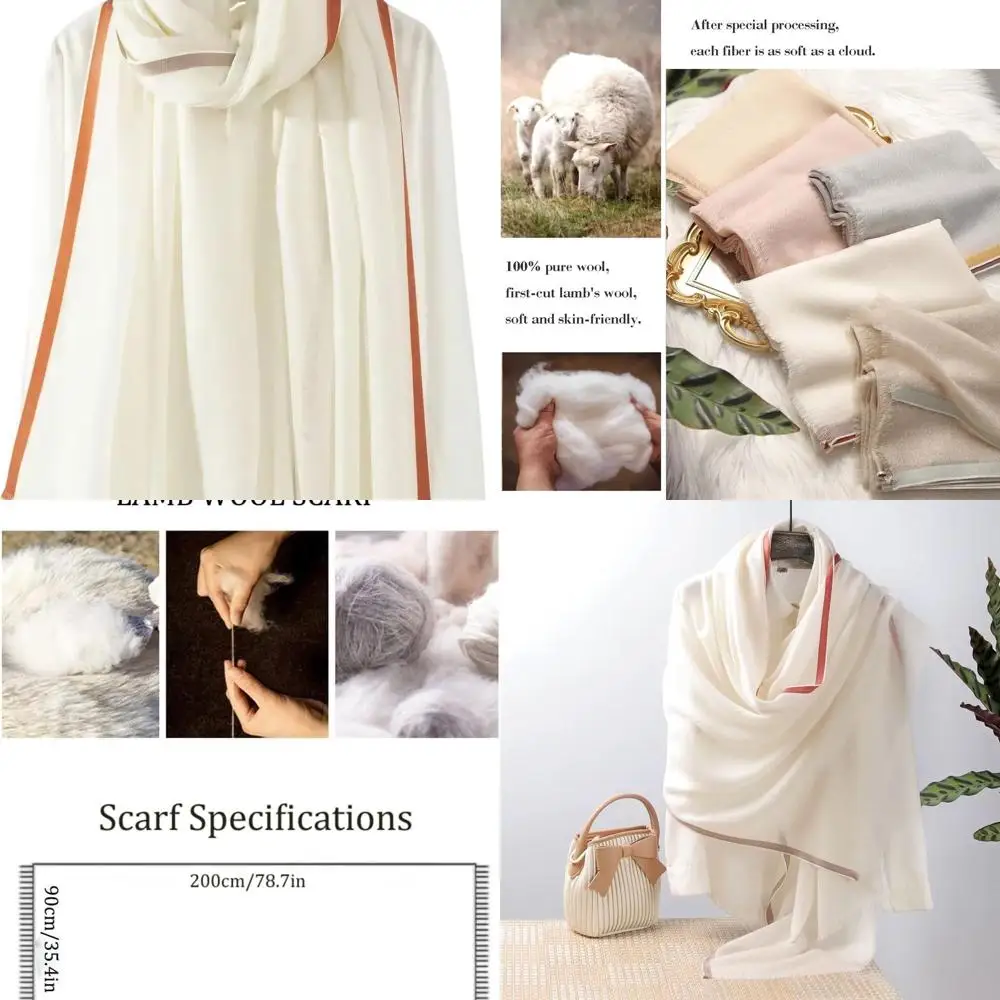 

Elegant Pashmina-Style Cashmere Blend Shawl - Silk & Wool, Lightweight, Skin-Friendly Wrap