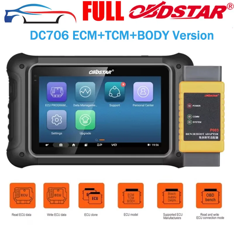 2024 New-OBDSTAR DC706 ECU Tool Full Version dc706 ful for ECM /TCM/ BODY/Clone by OBD or BENCH for Car and Motorcycle Plus P003