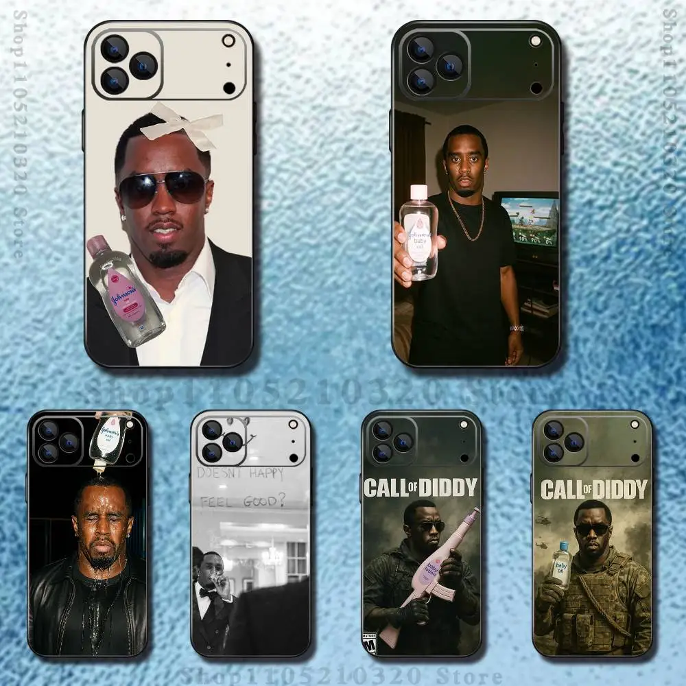 

P.D-Diddy B-Baby baby oil Phone Case For iPhone 17,16,15,14,13,12,11,Pro,Max,Plus,E,SE4,Air,Mini Black Soft Funda