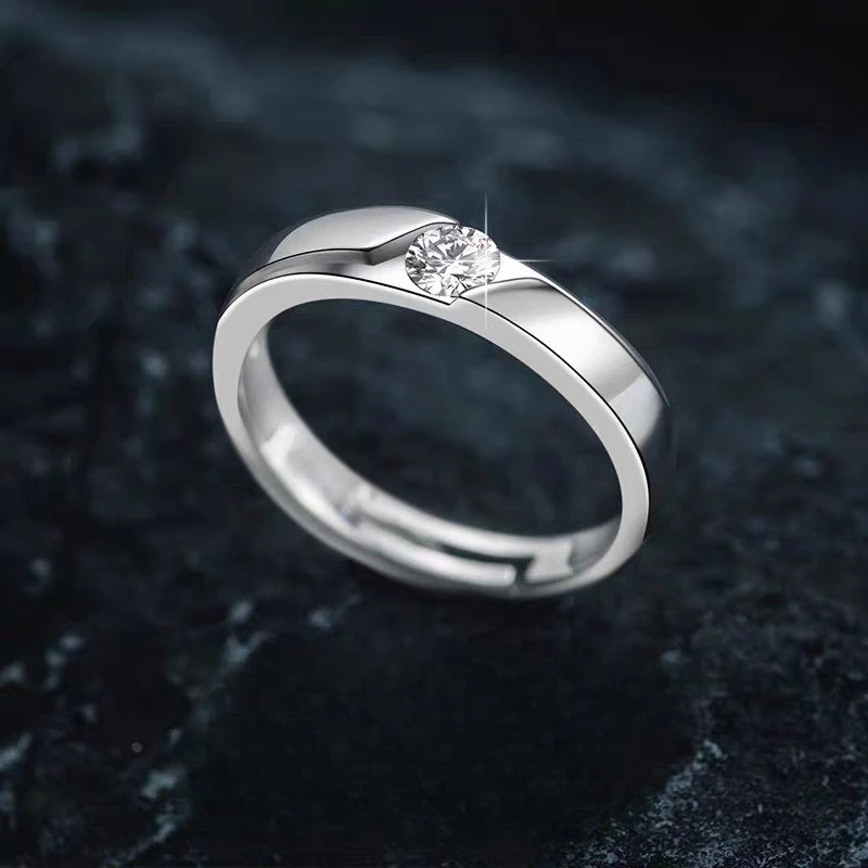 925 Sterling Silber Ringe Zircom für Damen und Herren, Exquisiter Schmuck für Studenten und Freundinnen, Silber-Accessoires für Hochzeiten, Größen 4-10 #