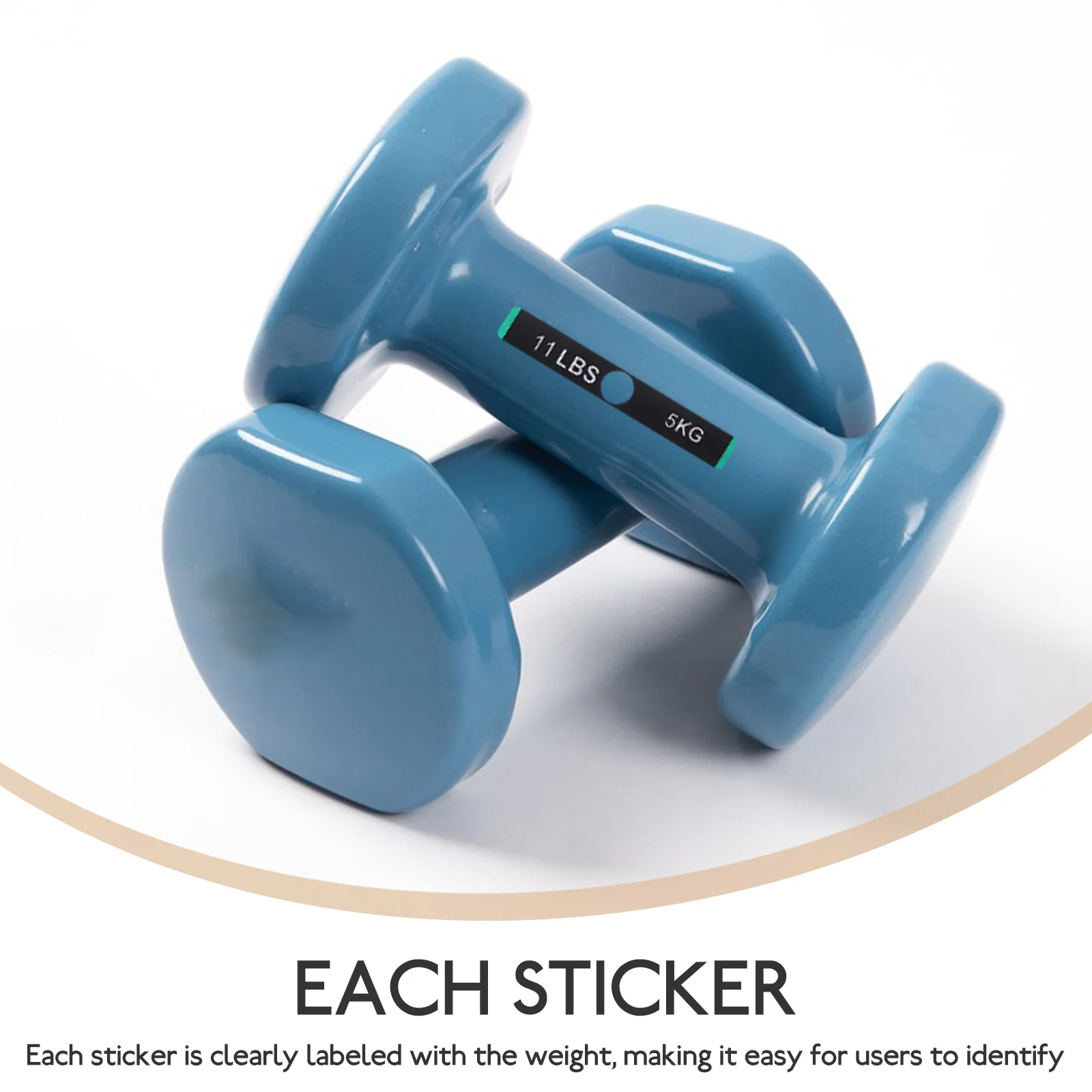 

Weight Sticker Labels 5-100kg Workout Tags with Hole for Dumbbells Barbells Weight Plates Gym Equipment Folder Tab Labels Easy