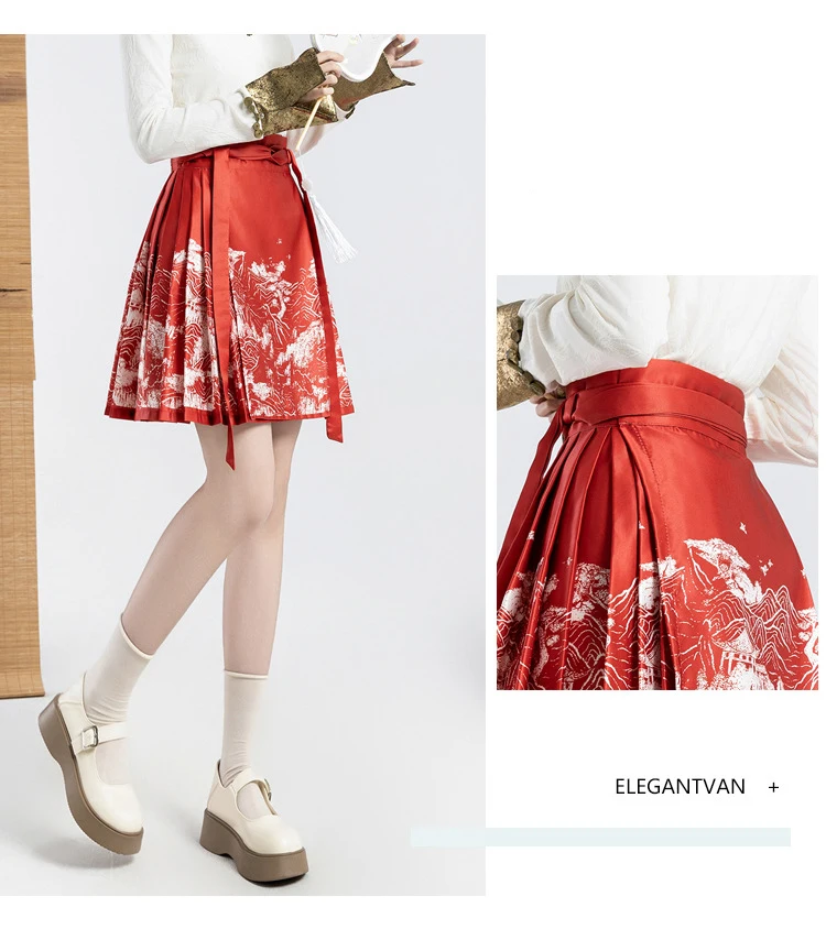 Damen Tracht: Pferde gesichts rock Hanfu & National Mamian Rock-Original chinesisches Design