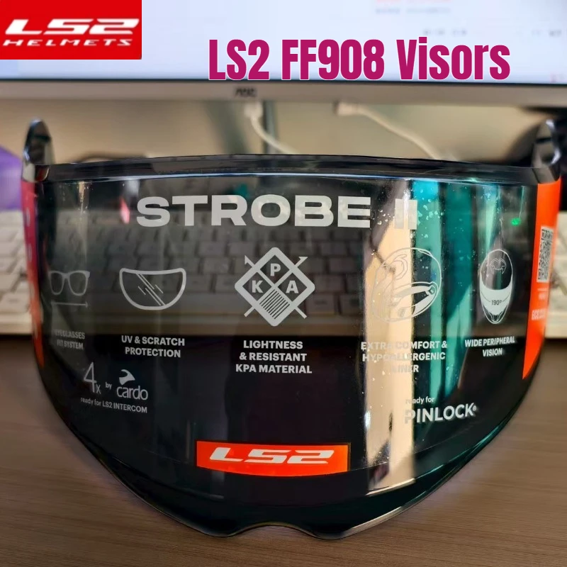 

For LS2 FF908 STROBE Original Motorcycle Helmet Visors Helmet Lens Electronic Gun Red for Day and Night Use Replacement Visros