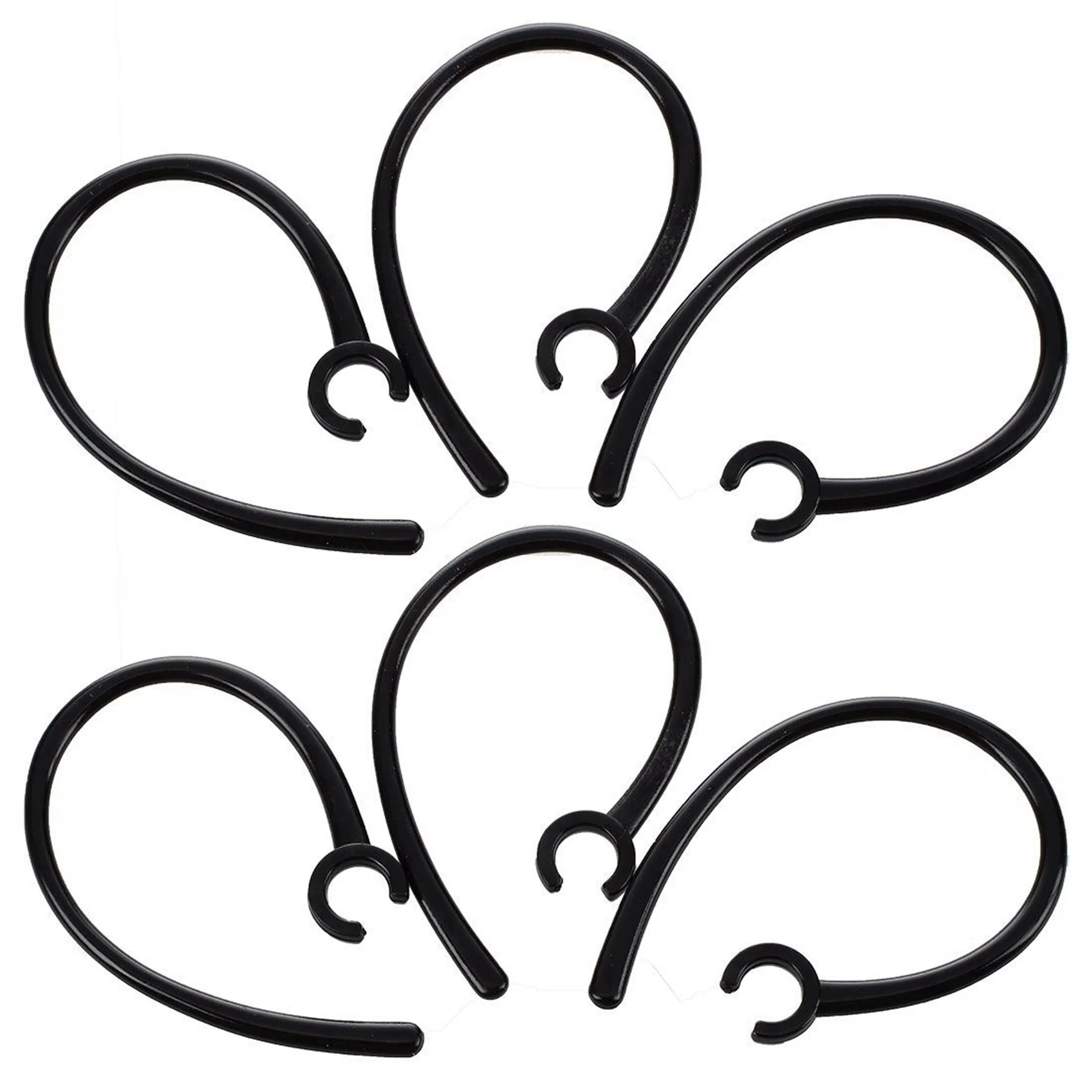 

6 Pcs Handfree 5.5Mm Hole Black Plastic Earhook For Bluetooth Earphone-AS55