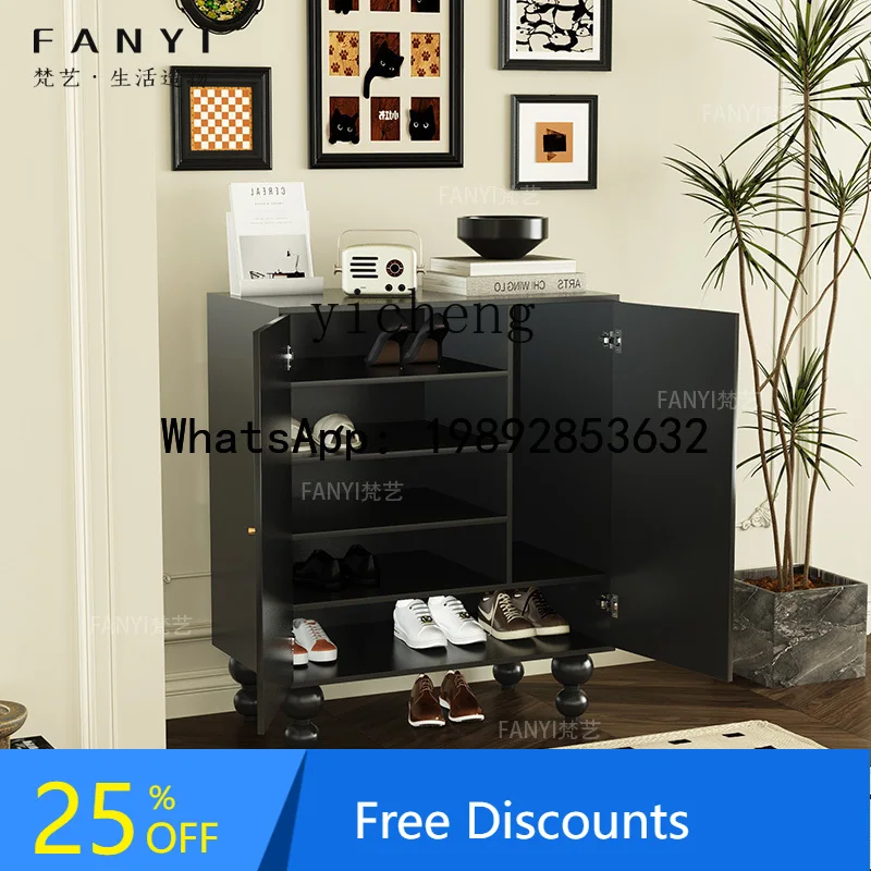 home shoe cabinet new solid wood locker home balcony integrated storage aisle side cabinet