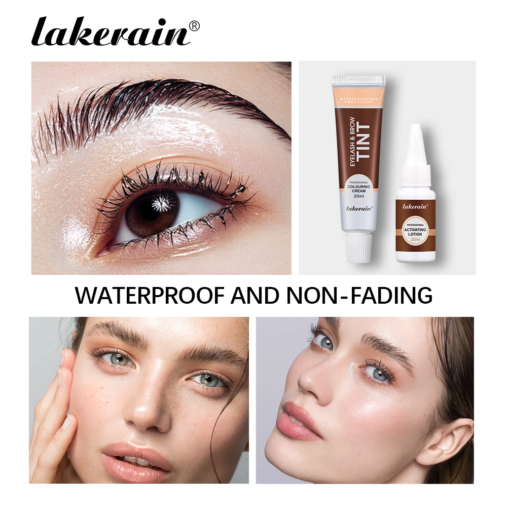 Natürliches Wimperntönungsset, schnelles Augenbrauenfärben, Augenbrauenverstärker, 3 Farben erhältlich, langlebig, sicher und selbstgemachte Augenbrauenfärbung