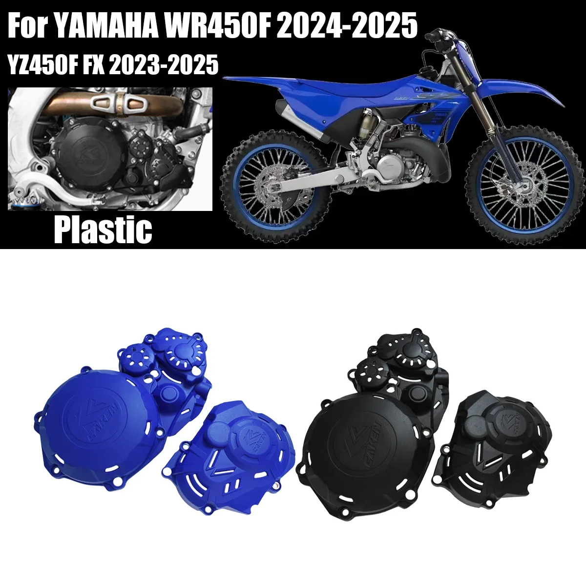 

For YAMAHA 2024 2025 YZ450F WR450F YZ450FX Motorcycle Engine Clutch Cover Ignition Protector Guard YZ YZF WR 450 450F 450FX 2023