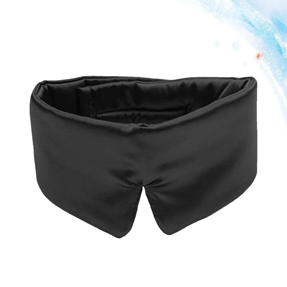 1Pcs High Quality Silk Eye Mask Cover Adjustable Light Blocking Sleeping Aid for Travel Home Hotel Train Sleep