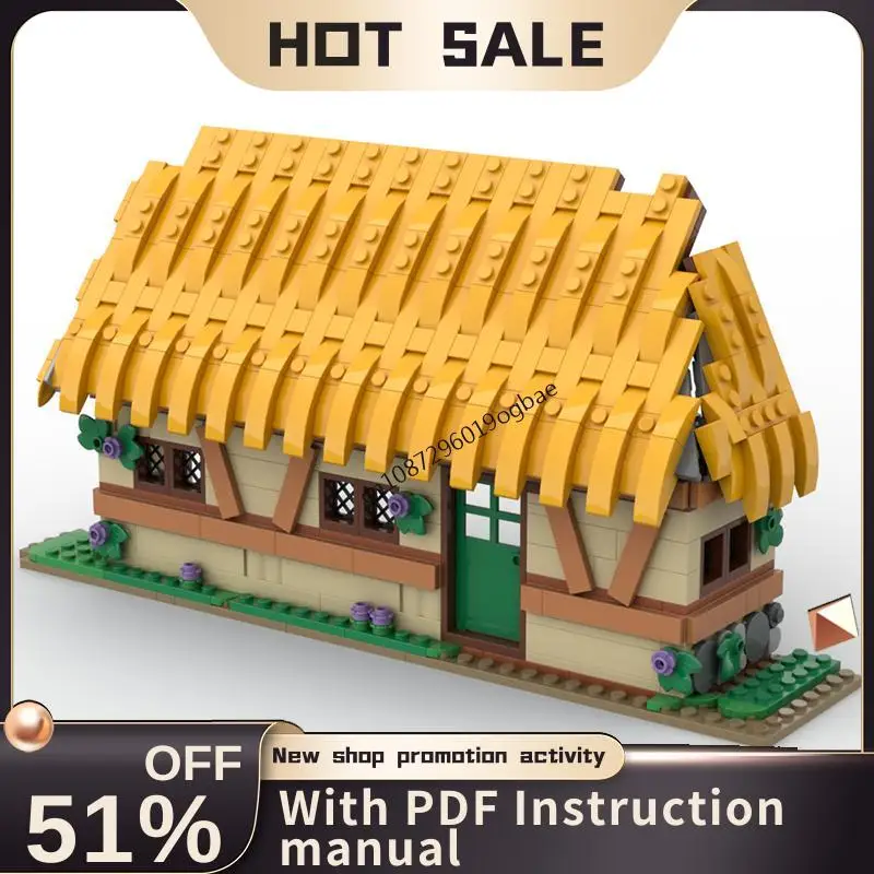 

New 495Pcs Hot Famous Princess Cartoon Moc Cottage Enclosure Model Building Block Diy Creative Ideas Kid Toy Birthday Gift 43242