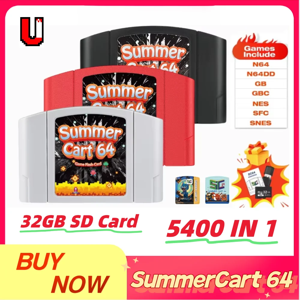 

SC64 SummerCart64 Game Cart 6TG Chip For Nintendo 64 Video Console Games And 64DD Play GB/GBC/FC/SFC Games By Emulator