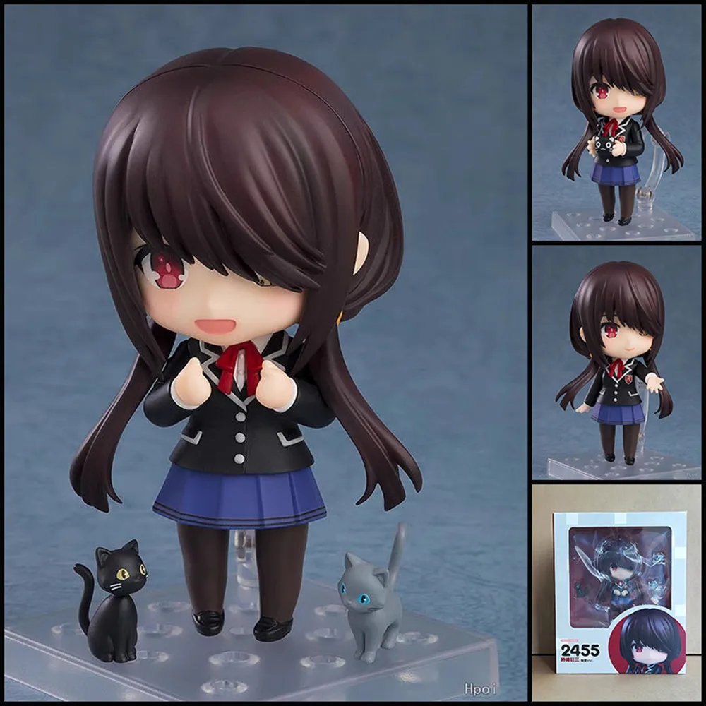 DATE A LIVE 10cm Tokisaki Kurumi 2455# Figure Anime Q Version Kawaii Action Doll Decoration Desktop Model Ornament Toys Gifts