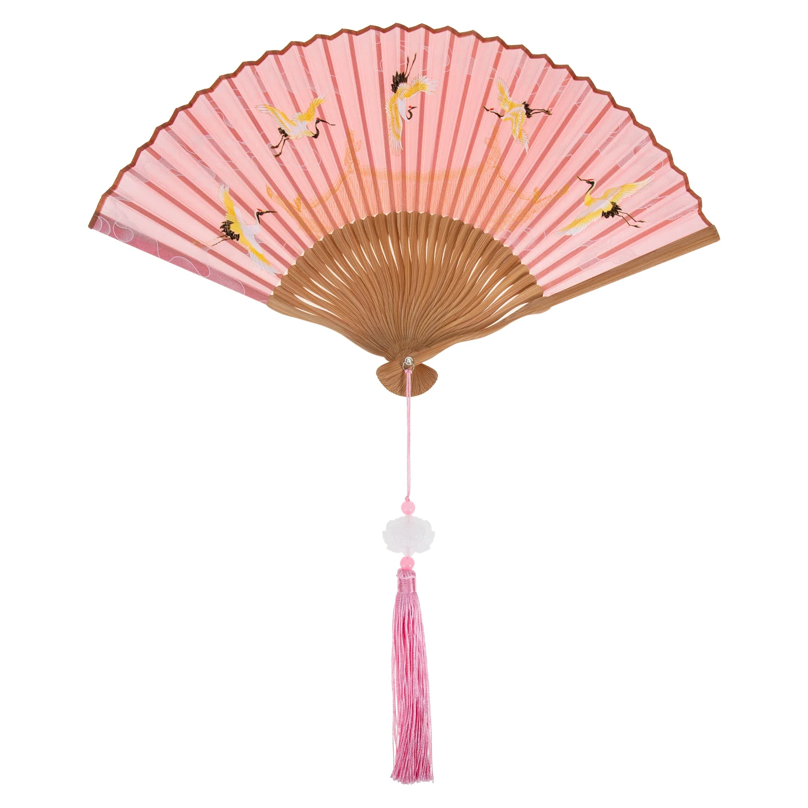 

Silk Hand Foldable Bamboo Large Silk Bamboo Folding Fan Fan Adornment Home Decor Craft Gifts