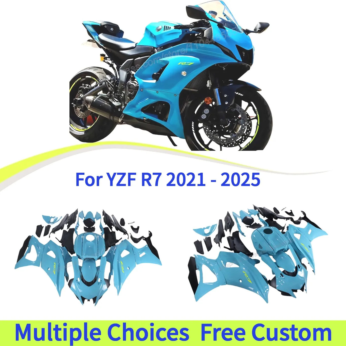 

YZF R7 2021 Fairing For Yamaha YZF-R7 2022 2023 2024 2025 Motorcycle Accessories Plastic Injection Bodykits | sky blue