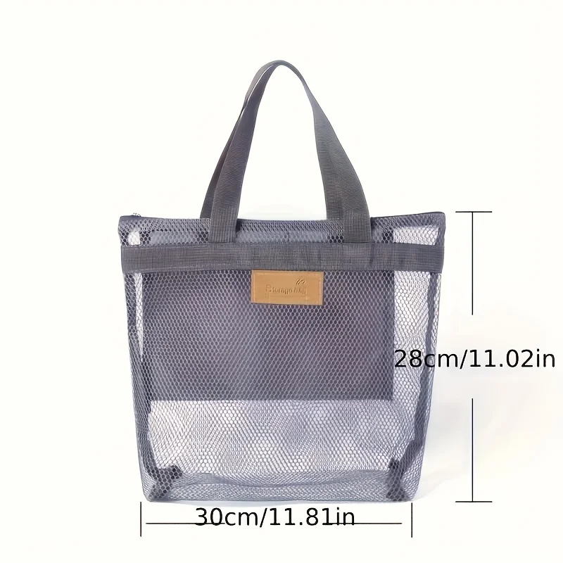 1 pc Travel Beach Bag  hand-held outdoor washing mesh bag Portable Zipper Tote Beach Bag