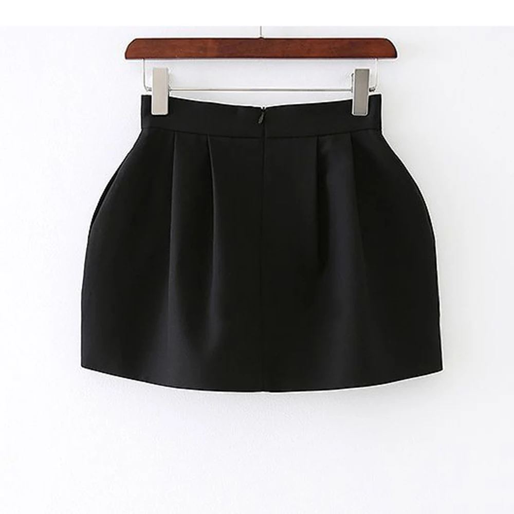 

Black pleated fluffy muscular and bone feeling anti-light high waist bud skirt short skirt women 2025 autumn