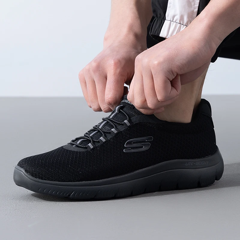 Skechers Men's Shoes Original Lightweight Breathable Fashion New Casual Walking Shoes Outdoor Tennis Shoes Sports Shoes Casual Shoes 52811-Bbk-3