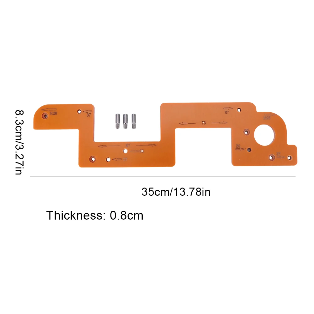 Bogen-Nut-Hilfswerkzeug, grifffreie Schlitzform, Holzbearbeitung, runde Eckenradius-Schablone für den Kleiderschrankgriff