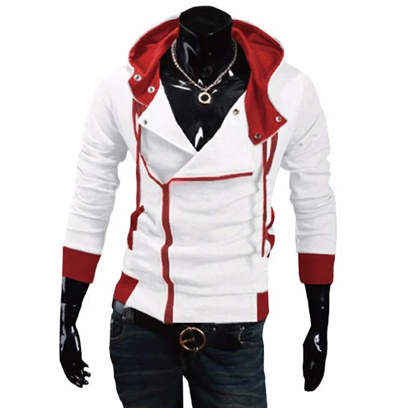 mens hoodies Side and Patchwork Casual Hoodies Men Clothing 2019 Zipper sweatshirts creed hombre sudadera assasins